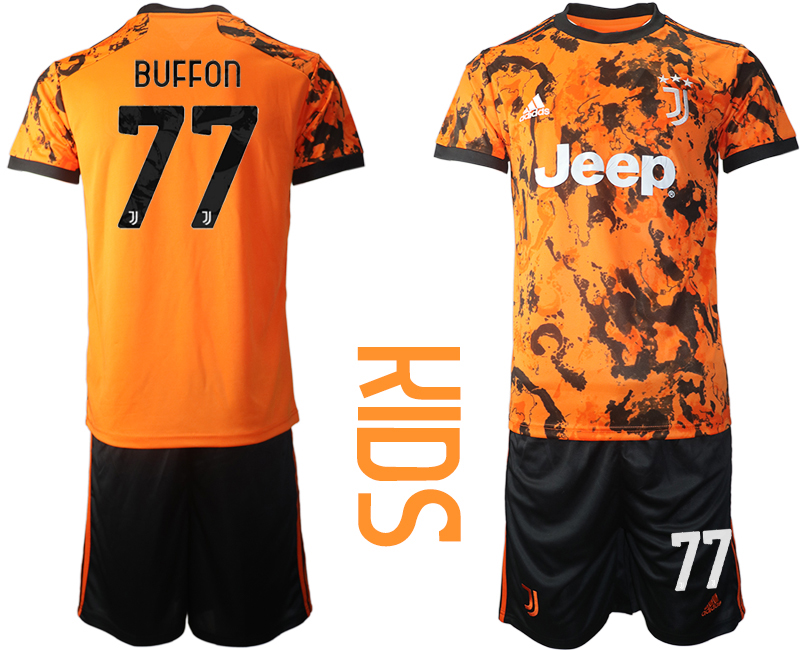 Youth 2020-2021 club Juventus away orange #77 Soccer Jerseys->customized soccer jersey->Custom Jersey
